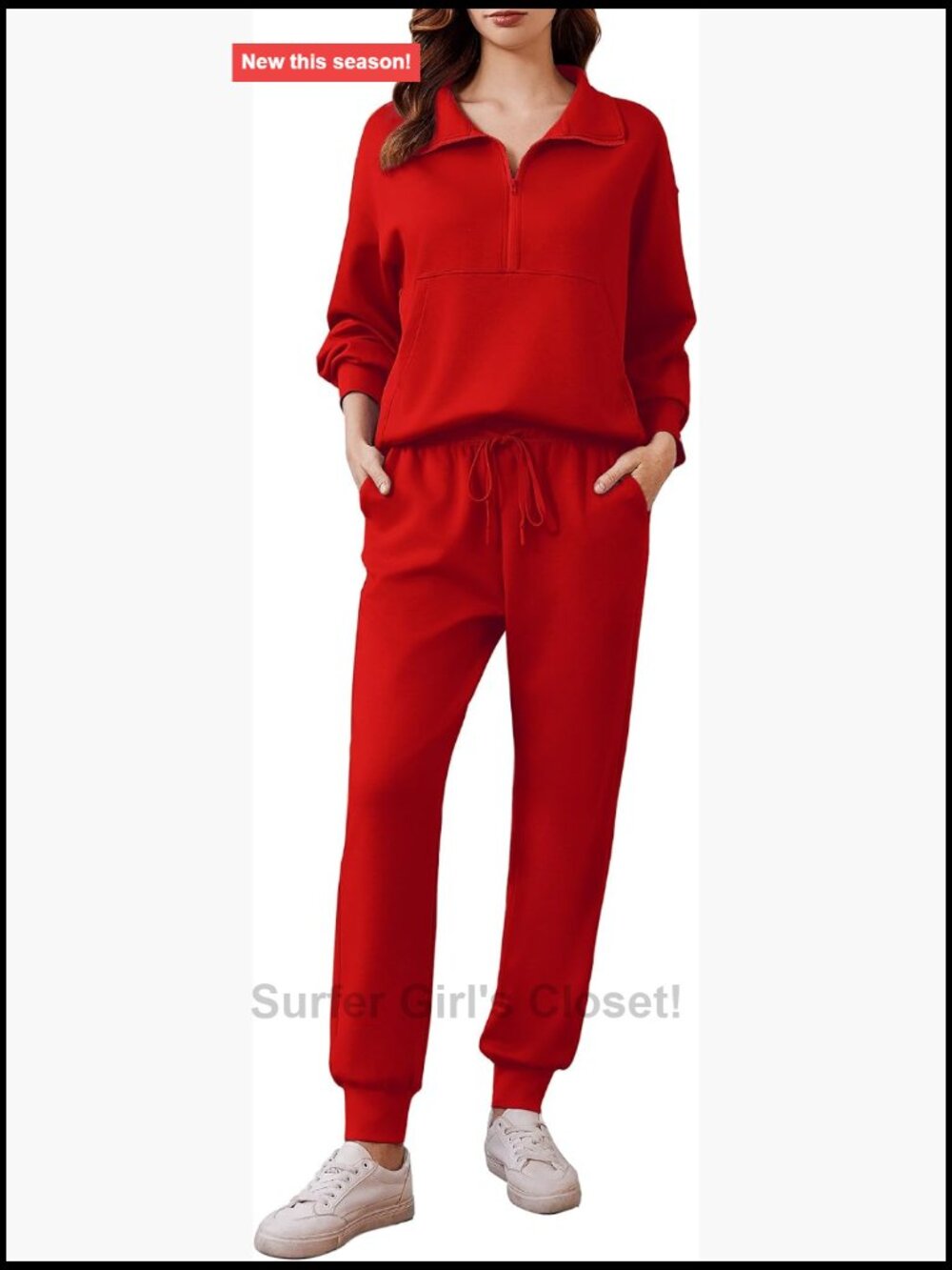 2 Piece Half Zip Tracksuit Jogger Set Long Sleeve Athletic Set